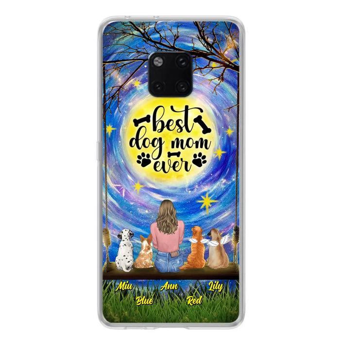 Custom Personalized Dog Mom Phone Case - Upto 4 Dogs - Gift Idea For Dog Lovers - I Love You To the Moon And Back - Case For Xiaomi/Huawei/Oppo