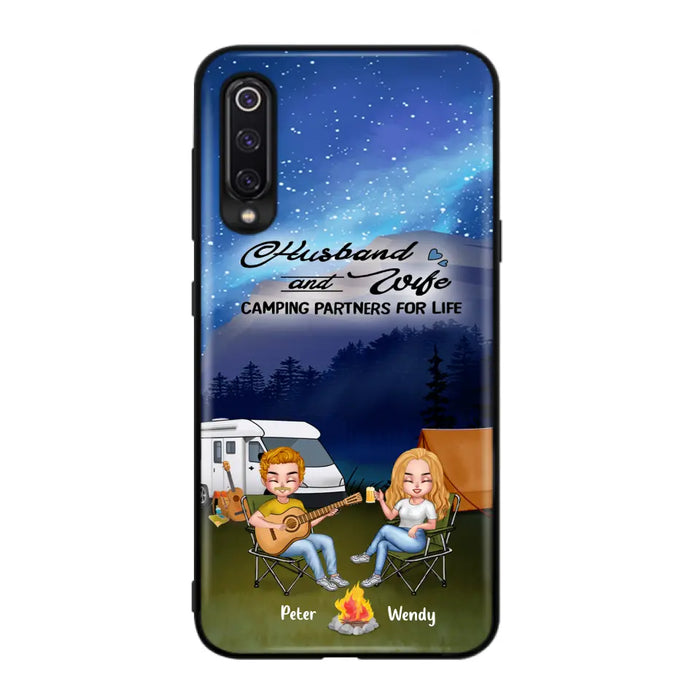 Custom Personalized Guitar Camping Phone Case - Case for Huawei/ Xiaomi/ Oppo - Gift for Camping Lovers with up to 2 Dogs