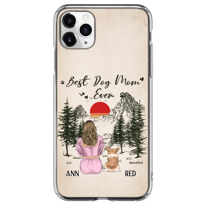 Custom Personalized Dog Mom Phone Case - Upto 4 Dogs - Mother's Day Gift Idea Dog Lovers - Best Dog Mom Ever - Case For iPhone/Samsung