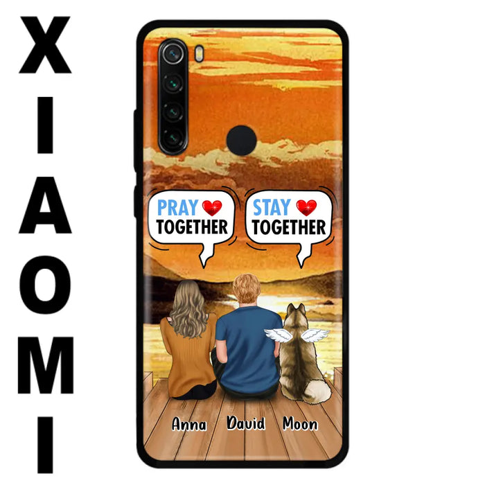 Custom Personalized Couple With Pet Phone Case - Couple With Upto 2 Pets - Gift Idea For Dog/Cat Lover - Pray Together Stay Together - Case For Xiaomi, Oppo And Huawei