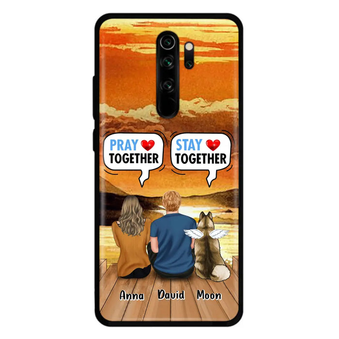 Custom Personalized Couple With Pet Phone Case - Couple With Upto 2 Pets - Gift Idea For Dog/Cat Lover - Pray Together Stay Together - Case For Xiaomi, Oppo And Huawei