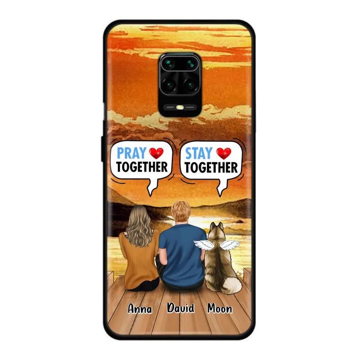 Custom Personalized Couple With Pet Phone Case - Couple With Upto 2 Pets - Gift Idea For Dog/Cat Lover - Pray Together Stay Together - Case For Xiaomi, Oppo And Huawei