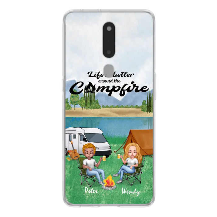 Personalized Camping Couple With Dog Phone Case - Couple With Upto 3 Dogs - Gift Idea For Dog/ Camping Lover - Let's Be Adventurers - Case For Xiaomi, Oppo And Huawei