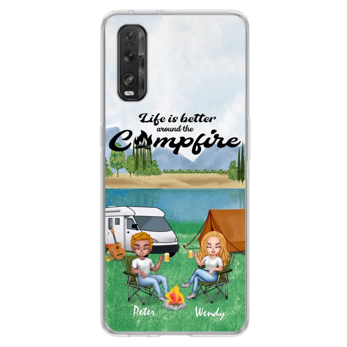 Personalized Camping Couple With Dog Phone Case - Couple With Upto 3 Dogs - Gift Idea For Dog/ Camping Lover - Let's Be Adventurers - Case For Xiaomi, Oppo And Huawei