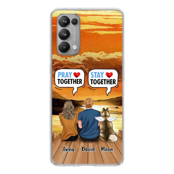 Custom Personalized Couple With Pet Phone Case - Couple With Upto 2 Pets - Gift Idea For Dog/Cat Lover - Pray Together Stay Together - Case For Xiaomi, Oppo And Huawei