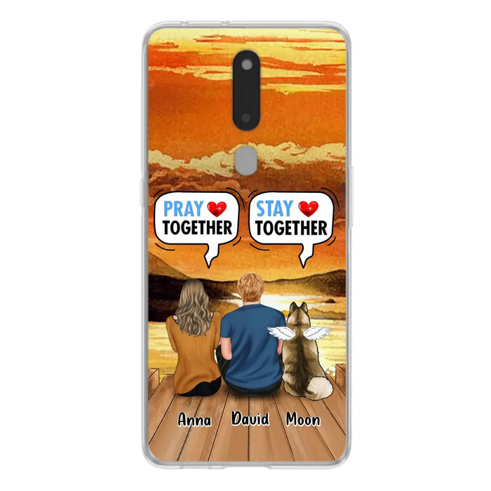 Custom Personalized Couple With Pet Phone Case - Couple With Upto 2 Pets - Gift Idea For Dog/Cat Lover - Pray Together Stay Together - Case For Xiaomi, Oppo And Huawei