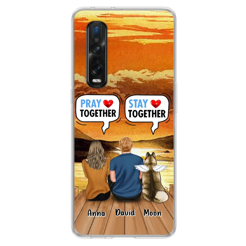 Personalized Couple With Pet Phone Case - Couple With Up to 2 Pets - Gift Idea For Dog/Cat Lover - Pray Together Stay Together - Case For Xiaomi, Oppo And Huawei