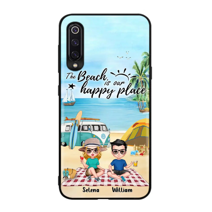 Custom Personalized Summer Beach Picnic Camping Phone Case - Upto 5 People - Gift Idea For Camping Couple/ Friends - The Beach Is Our Happy Place - Case For Xiaomi, Oppo And Huawei