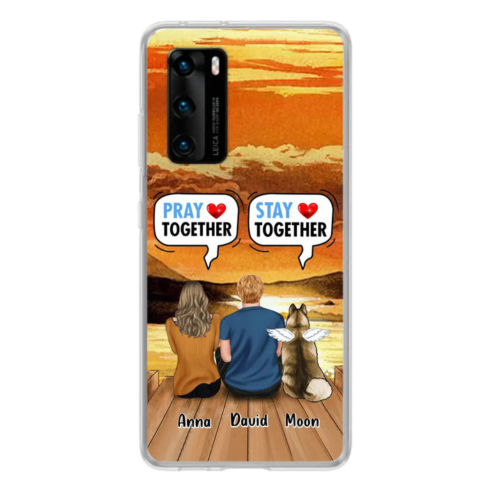 Custom Personalized Couple With Pet Phone Case - Couple With Upto 2 Pets - Gift Idea For Dog/Cat Lover - Pray Together Stay Together - Case For Xiaomi, Oppo And Huawei