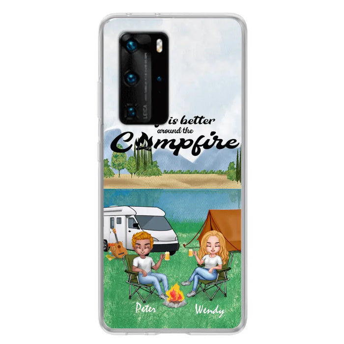 Personalized Camping Couple With Dog Phone Case - Couple With Upto 3 Dogs - Gift Idea For Dog/ Camping Lover - Let's Be Adventurers - Case For Xiaomi, Oppo And Huawei