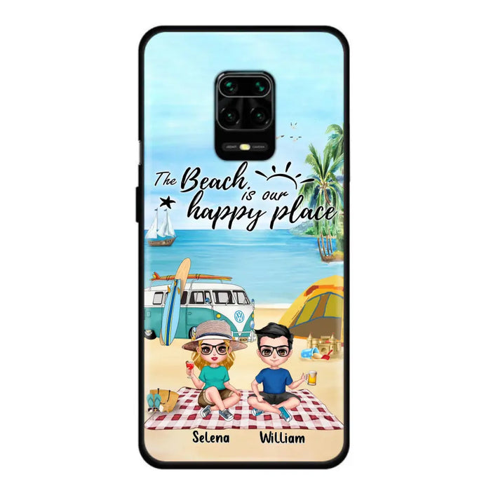 Custom Personalized Summer Beach Picnic Camping Phone Case - Upto 5 People - Gift Idea For Camping Couple/ Friends - The Beach Is Our Happy Place - Case For Xiaomi, Oppo And Huawei