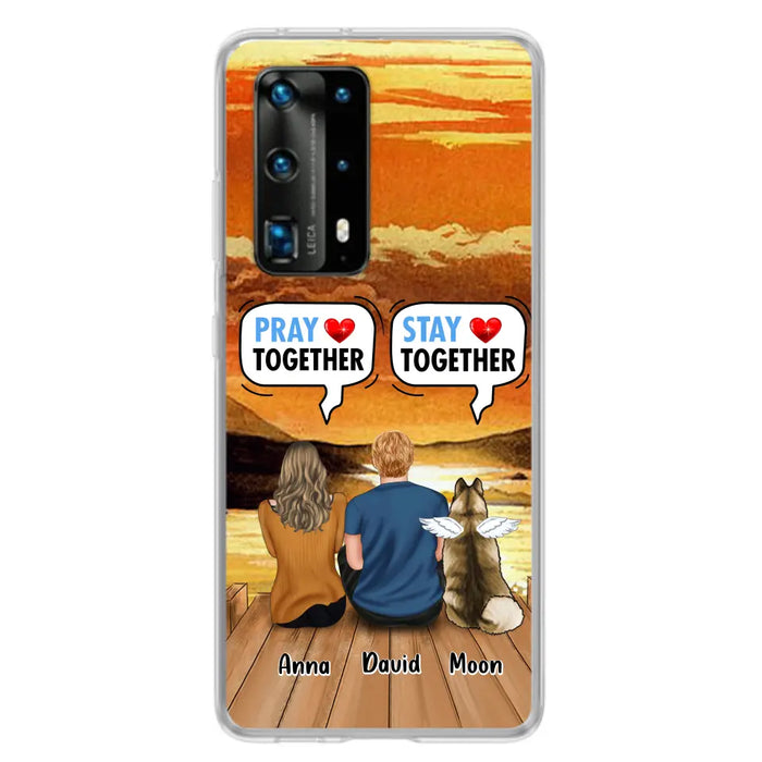 Custom Personalized Couple With Pet Phone Case - Couple With Upto 2 Pets - Gift Idea For Dog/Cat Lover - Pray Together Stay Together - Case For Xiaomi, Oppo And Huawei