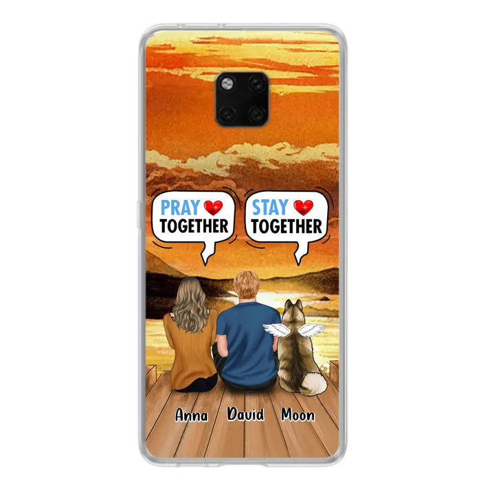 Custom Personalized Couple With Pet Phone Case - Couple With Upto 2 Pets - Gift Idea For Dog/Cat Lover - Pray Together Stay Together - Case For Xiaomi, Oppo And Huawei