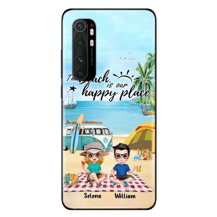 Custom Personalized Summer Beach Picnic Camping Phone Case - Upto 5 People - Gift Idea For Camping Couple/ Friends - The Beach Is Our Happy Place - Case For Xiaomi, Oppo And Huawei