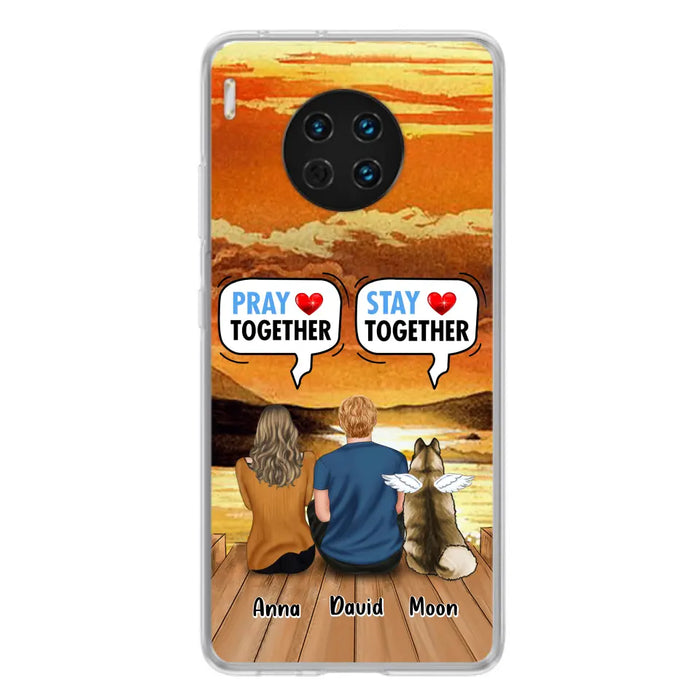 Custom Personalized Couple With Pet Phone Case - Couple With Upto 2 Pets - Gift Idea For Dog/Cat Lover - Pray Together Stay Together - Case For Xiaomi, Oppo And Huawei