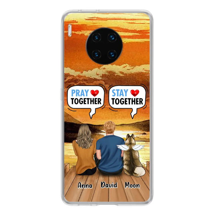 Custom Personalized Couple With Pet Phone Case - Couple With Upto 2 Pets - Gift Idea For Dog/Cat Lover - Pray Together Stay Together - Case For Xiaomi, Oppo And Huawei