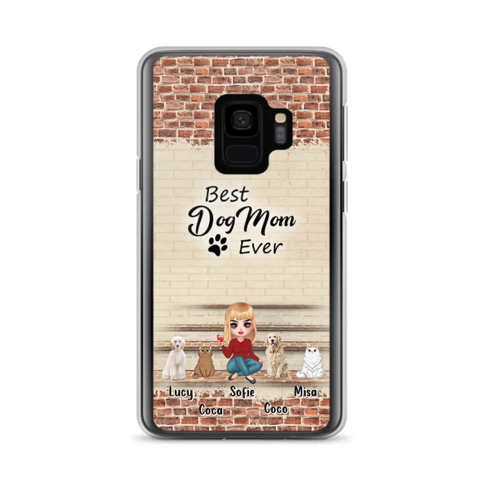 Custom Personalized Dog/Cat Mom Phone Case - Gift Idea For Dog/Cat Lovers/Mother's Day - Upto 3 Dogs/Cats - Best Dog Mom Ever - Cases For iPhone/Samsung