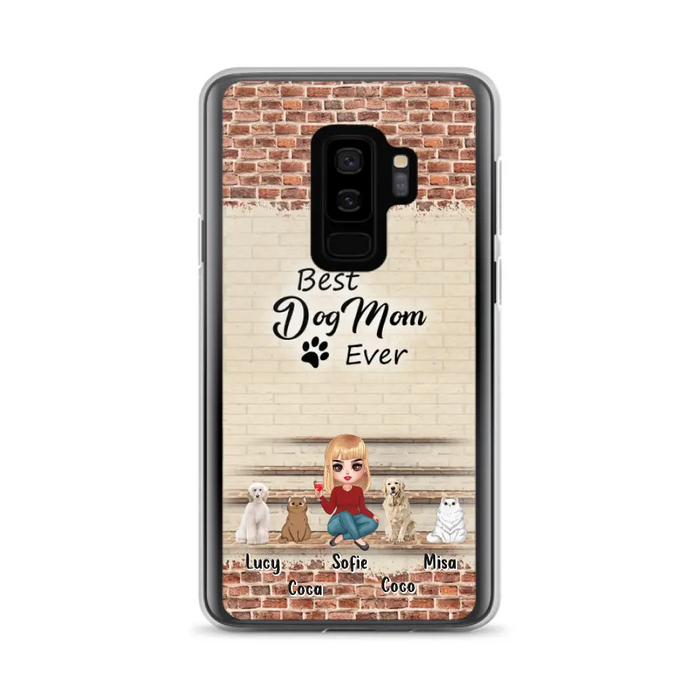 Custom Personalized Dog/Cat Mom Phone Case - Gift Idea For Dog/Cat Lovers/Mother's Day - Upto 3 Dogs/Cats - Best Dog Mom Ever - Cases For iPhone/Samsung