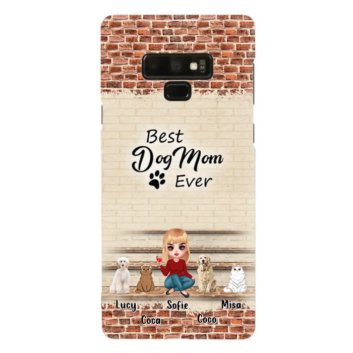 Custom Personalized Dog/Cat Mom Phone Case - Gift Idea For Dog/Cat Lovers/Mother's Day - Upto 3 Dogs/Cats - Best Dog Mom Ever - Cases For iPhone/Samsung