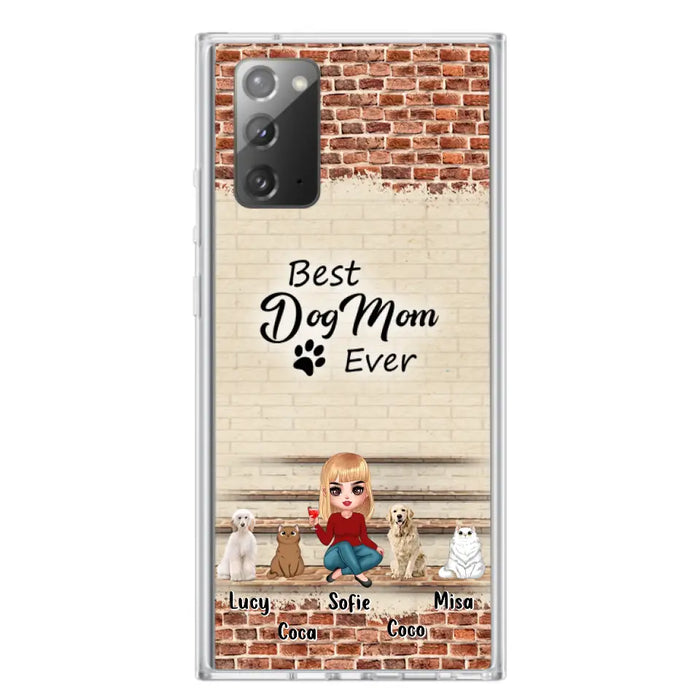 Custom Personalized Dog/Cat Mom Phone Case - Gift Idea For Dog/Cat Lovers/Mother's Day - Upto 3 Dogs/Cats - Best Dog Mom Ever - Cases For iPhone/Samsung