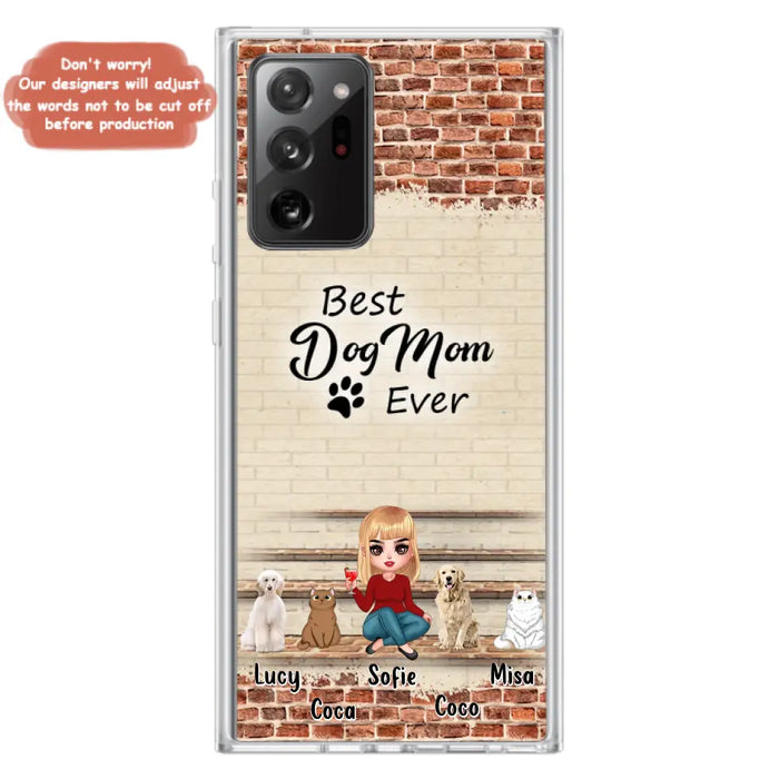 Custom Personalized Dog/Cat Mom Phone Case - Gift Idea For Dog/Cat Lovers/Mother's Day - Upto 3 Dogs/Cats - Best Dog Mom Ever - Cases For iPhone/Samsung