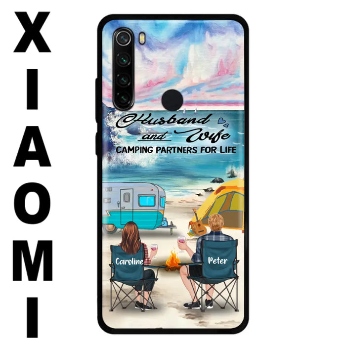 Custom Personalized Beach Camping Phone Case - Couple/ Parents With Upto 3 Kids And 3 Pets - Gift Idea For Camping Lover - Case For Xiaomi, Oppo And Huawei