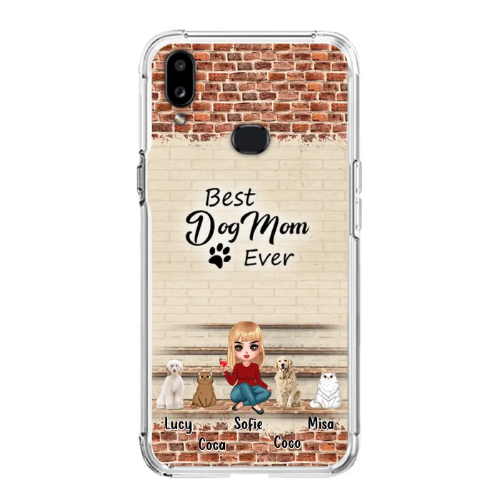 Custom Personalized Dog/Cat Mom Phone Case - Gift Idea For Dog/Cat Lovers/Mother's Day - Upto 3 Dogs/Cats - Best Dog Mom Ever - Cases For iPhone/Samsung