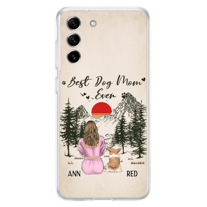 Custom Personalized Dog Mom Phone Case - Upto 4 Dogs - Mother's Day Gift Idea Dog Lovers - Best Dog Mom Ever - Case For iPhone/Samsung