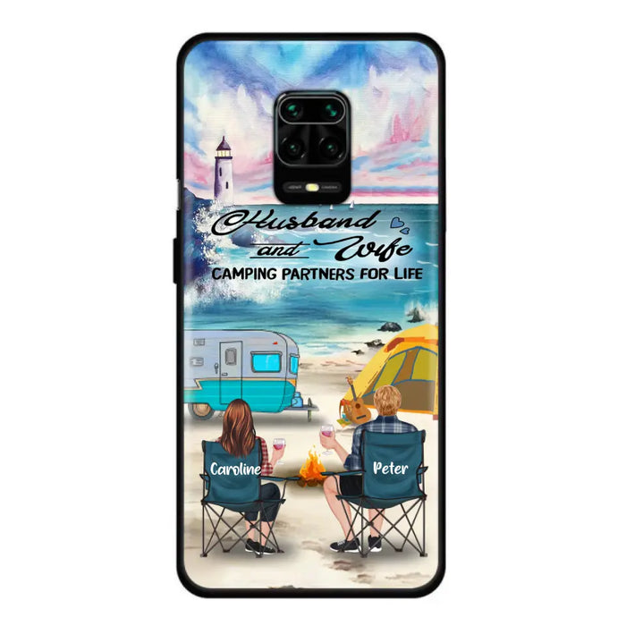 Custom Personalized Beach Camping Phone Case - Couple/ Parents With Upto 3 Kids And 3 Pets - Gift Idea For Camping Lover - Case For Xiaomi, Oppo And Huawei