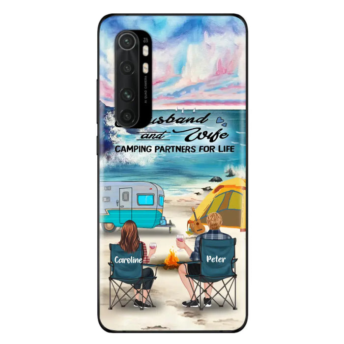 Custom Personalized Beach Camping Phone Case - Couple/ Parents With Upto 3 Kids And 3 Pets - Gift Idea For Camping Lover - Case For Xiaomi, Oppo And Huawei