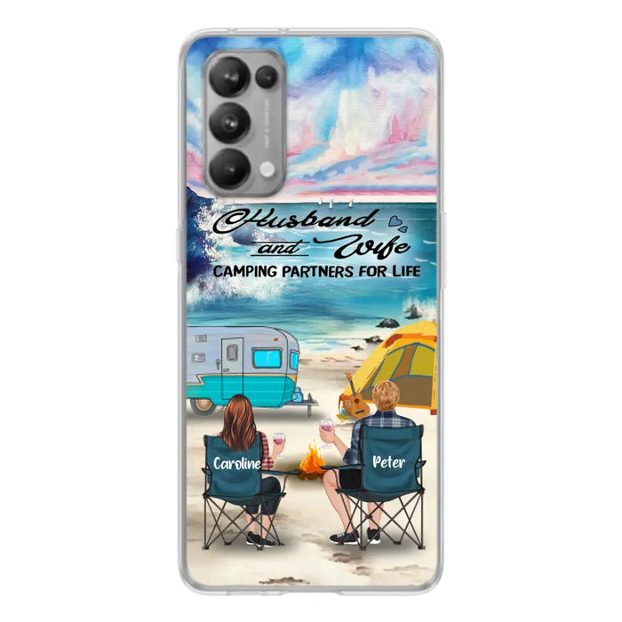 Custom Personalized Beach Camping Phone Case - Couple/ Parents With Upto 3 Kids And 3 Pets - Gift Idea For Camping Lover - Case For Xiaomi, Oppo And Huawei