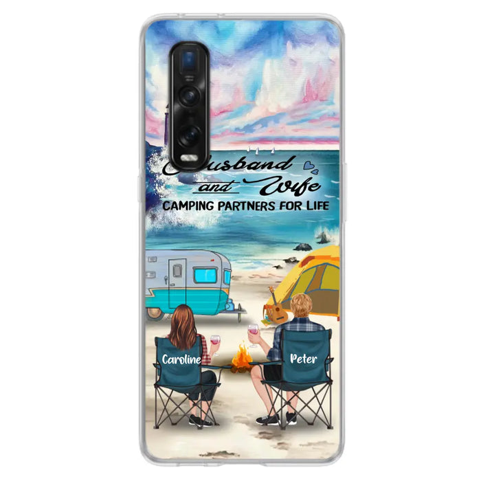 Custom Personalized Beach Camping Phone Case - Couple/ Parents With Upto 3 Kids And 3 Pets - Gift Idea For Camping Lover - Case For Xiaomi, Oppo And Huawei