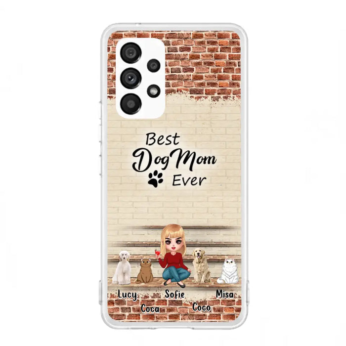 Custom Personalized Dog/Cat Mom Phone Case - Gift Idea For Dog/Cat Lovers/Mother's Day - Upto 3 Dogs/Cats - Best Dog Mom Ever - Cases For iPhone/Samsung