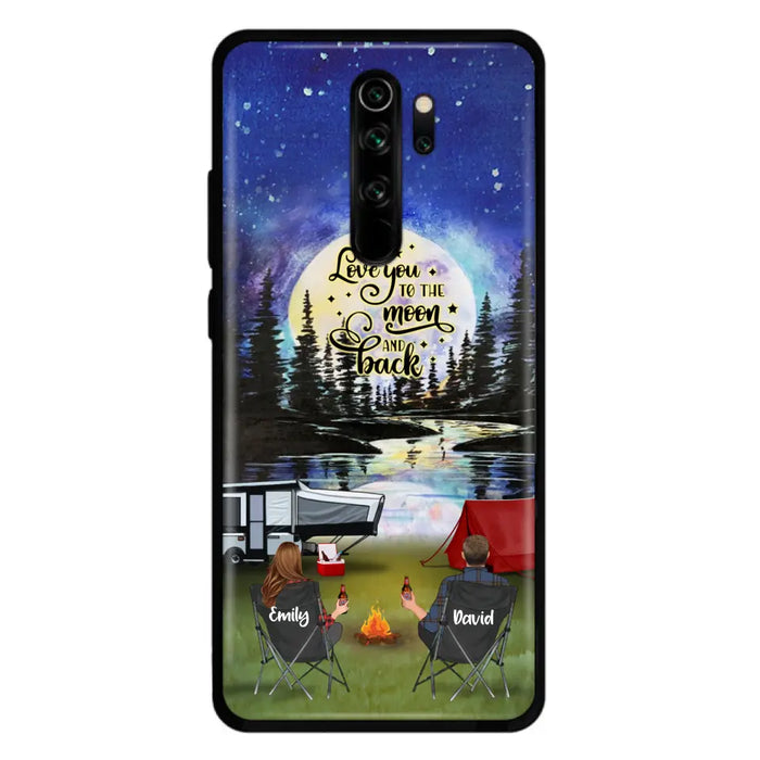 Custom Personalized Camping Moon Phone Case - Couple/ Parents With Upto 3 Kids And 4 Pets - Gift Idea For Camping Lover - I Love You To The Moon And Back - Case For Xiaomi, Oppo And Huawei