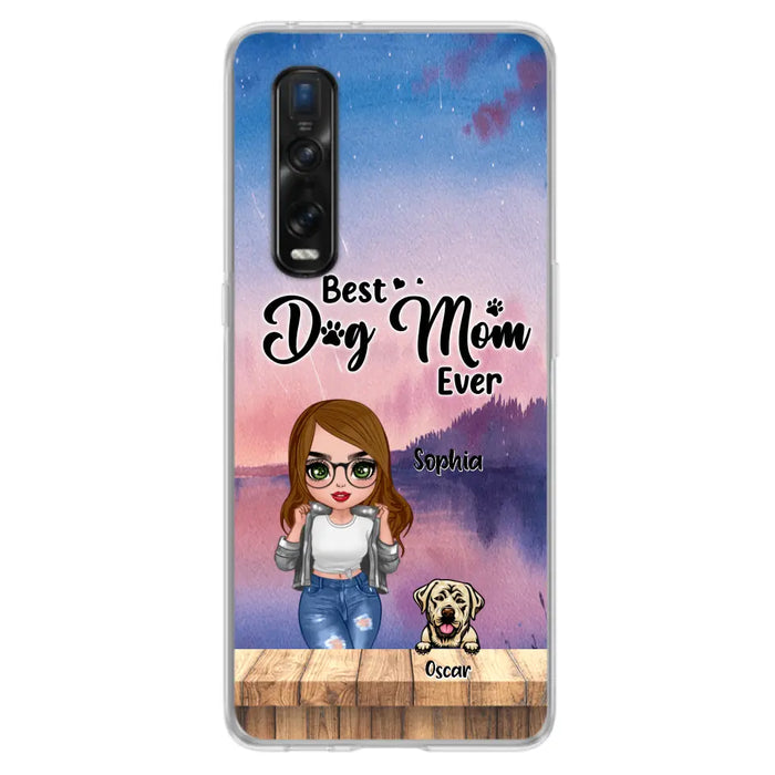 Personalized Dog Mom Chibi Front Phone Case - Gifts For Dog Lover With Up to 4 Dogs - Best Dog Mom Ever - Case For Xiaomi, Oppo And Huawei