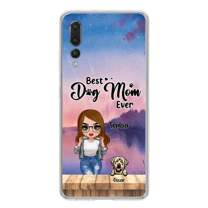 Personalized Dog Mom Chibi Front Phone Case - Gifts For Dog Lover With Up to 4 Dogs - Best Dog Mom Ever - Case For Xiaomi, Oppo And Huawei