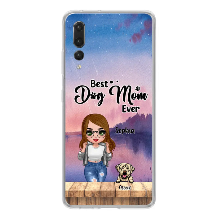 Personalized Dog Mom Chibi Front Phone Case - Gifts For Dog Lover With Up to 4 Dogs - Best Dog Mom Ever - Case For Xiaomi, Oppo And Huawei