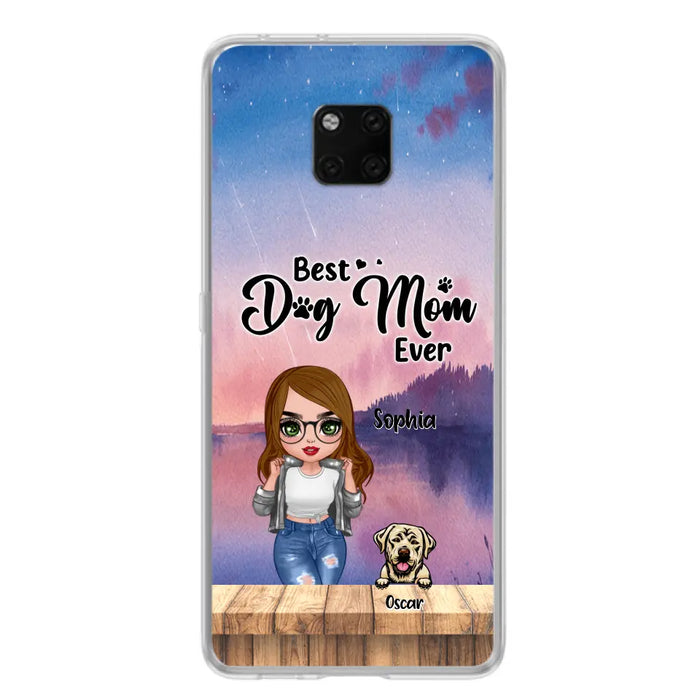 Personalized Dog Mom Chibi Front Phone Case - Gifts For Dog Lover With Up to 4 Dogs - Best Dog Mom Ever - Case For Xiaomi, Oppo And Huawei