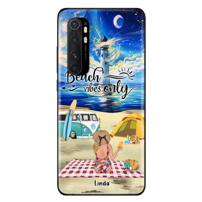 Custom Personalized Camping Beach Phone Case - Upro 4 People - Best Gift For Camping/Couple Lover - The Beach Is Our Happy Place - Case For Xiaomi, Oppo And Huawei