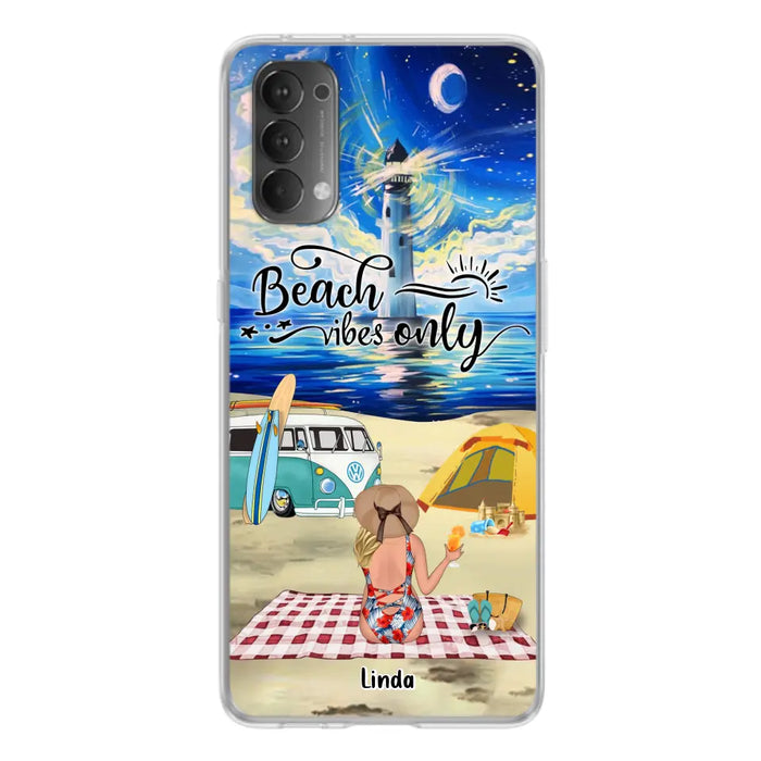 Custom Personalized Camping Beach Phone Case - Upro 4 People - Best Gift For Camping/Couple Lover - The Beach Is Our Happy Place - Case For Xiaomi, Oppo And Huawei