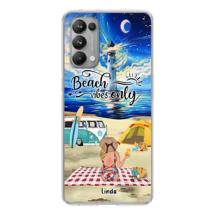 Custom Personalized Camping Beach Phone Case - Upro 4 People - Best Gift For Camping/Couple Lover - The Beach Is Our Happy Place - Case For Xiaomi, Oppo And Huawei