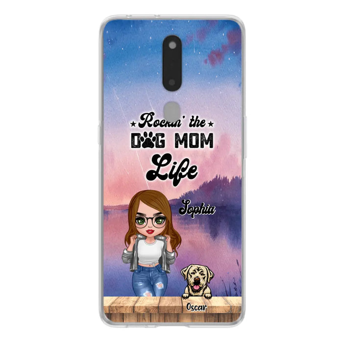 Custom Personalized Dog Mom Chibi Front Phone Case - Gifts For Dog Lover With Up to 4 Dogs - Rockin' The Dog Mom Life - Case For Xiaomi, Oppo And Huawei