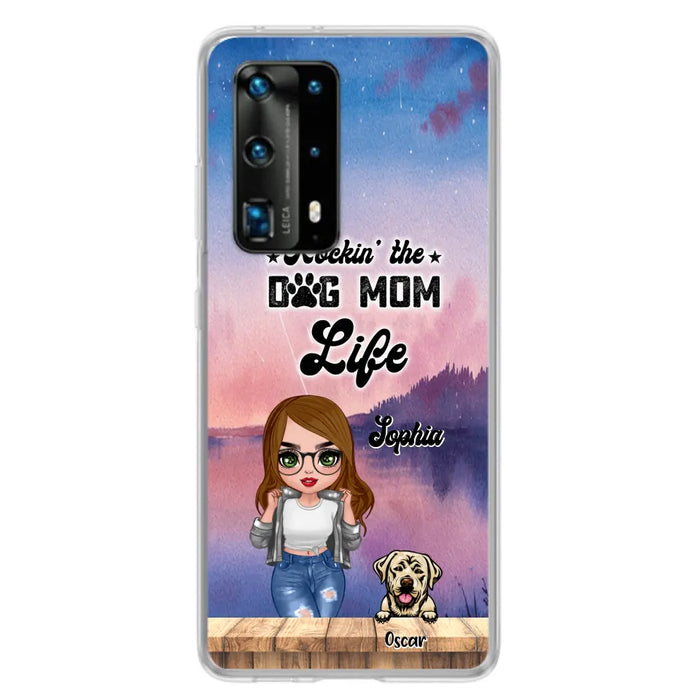 Custom Personalized Dog Mom Chibi Front Phone Case - Gifts For Dog Lover With Up to 4 Dogs - Rockin' The Dog Mom Life - Case For Xiaomi, Oppo And Huawei