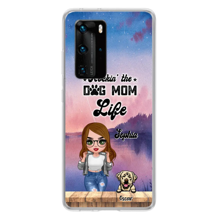 Custom Personalized Dog Mom Chibi Front Phone Case - Gifts For Dog Lover With Up to 4 Dogs - Rockin' The Dog Mom Life - Case For Xiaomi, Oppo And Huawei