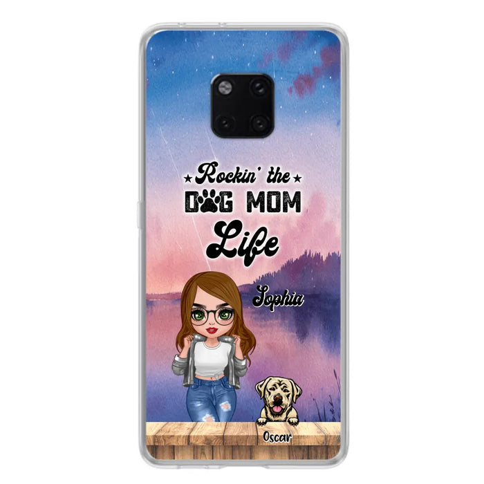 Custom Personalized Dog Mom Chibi Front Phone Case - Gifts For Dog Lover With Up to 4 Dogs - Rockin' The Dog Mom Life - Case For Xiaomi, Oppo And Huawei