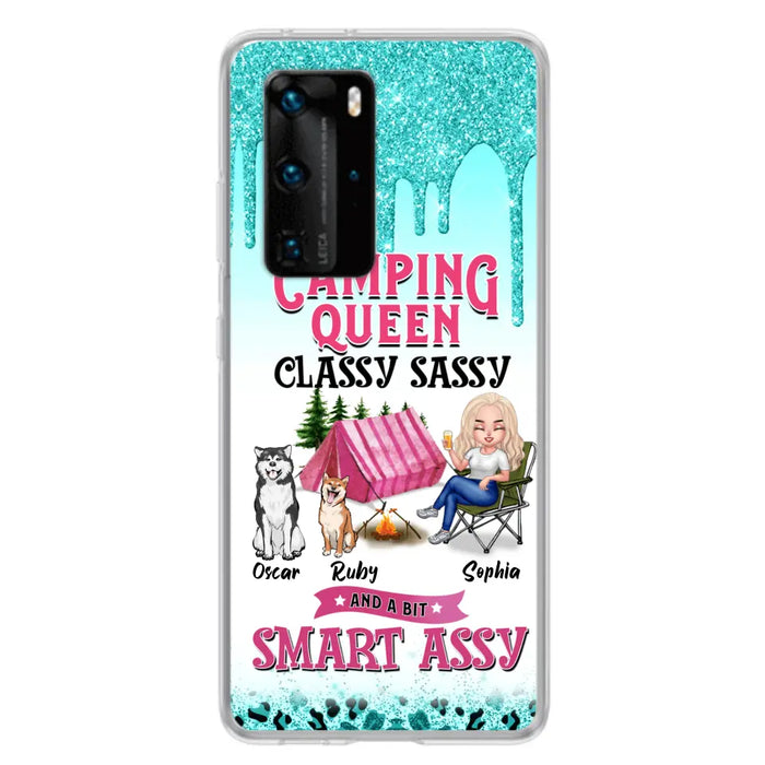 Custom Personalized Camping Huawei/Oppo/Xiaomi Case - Gift for Camping Lovers, Dog Mom - Camping Queen Dog Mom - Up to 2 Dogs - Camping Queen classy sassy and a bit smart