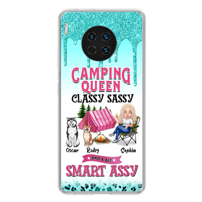 Custom Personalized Camping Huawei/Oppo/Xiaomi Case - Gift for Camping Lovers, Dog Mom - Camping Queen Dog Mom - Up to 2 Dogs - Camping Queen classy sassy and a bit smart