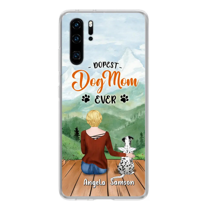 Custom Personalized Dog Mom Phone Case - Upto 5 Dogs - Gift Idea For Dog Lovers  - Dopest Dog Mom Ever - Case For Huawei/Xiaomi/Oppo