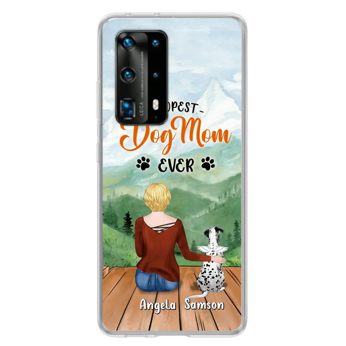 Custom Personalized Dog Mom Phone Case - Upto 5 Dogs - Gift Idea For Dog Lovers  - Dopest Dog Mom Ever - Case For Huawei/Xiaomi/Oppo