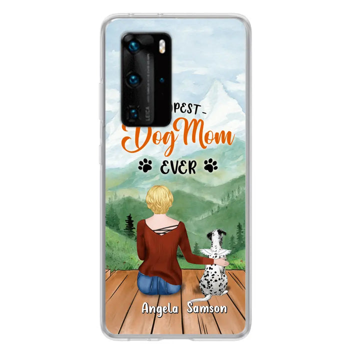 Custom Personalized Dog Mom Phone Case - Upto 5 Dogs - Gift Idea For Dog Lovers  - Dopest Dog Mom Ever - Case For Huawei/Xiaomi/Oppo